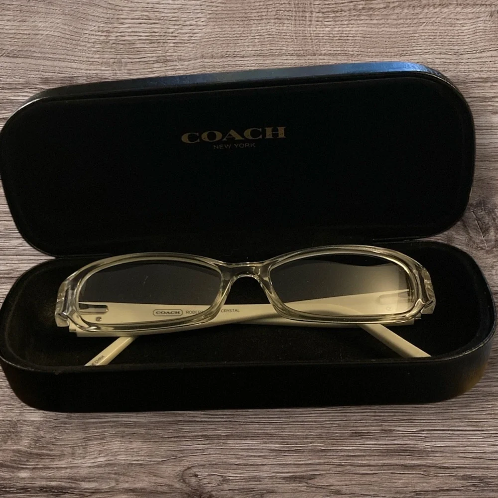 COACH Roberta 843 Eyeglasses in color Crystal with Black Coach Case EUC